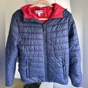 Men Navy and Red Puffer Jacket